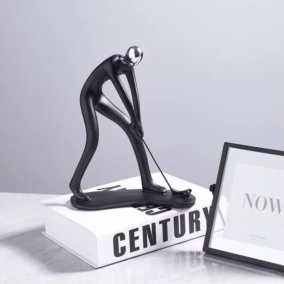 Modern Abstract Golfer Sculpture