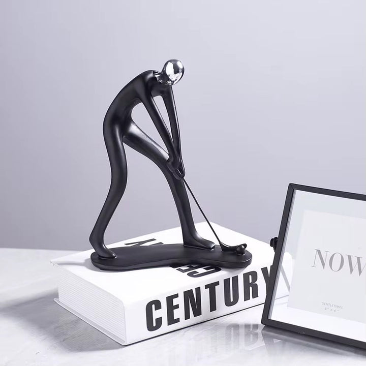 Modern Abstract Golfer Sculpture