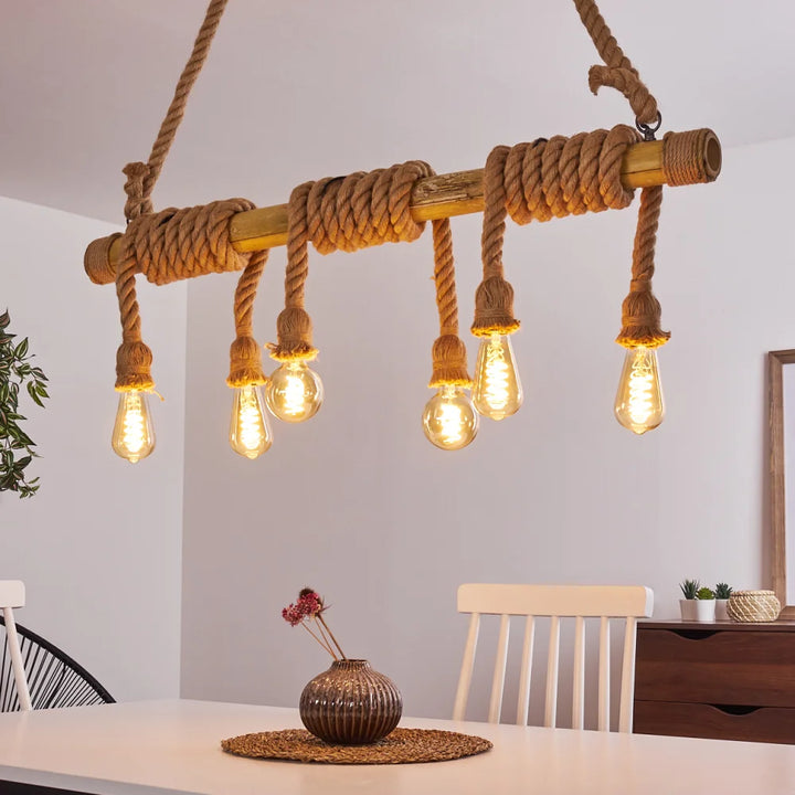 Rustic Rope Pendant Light