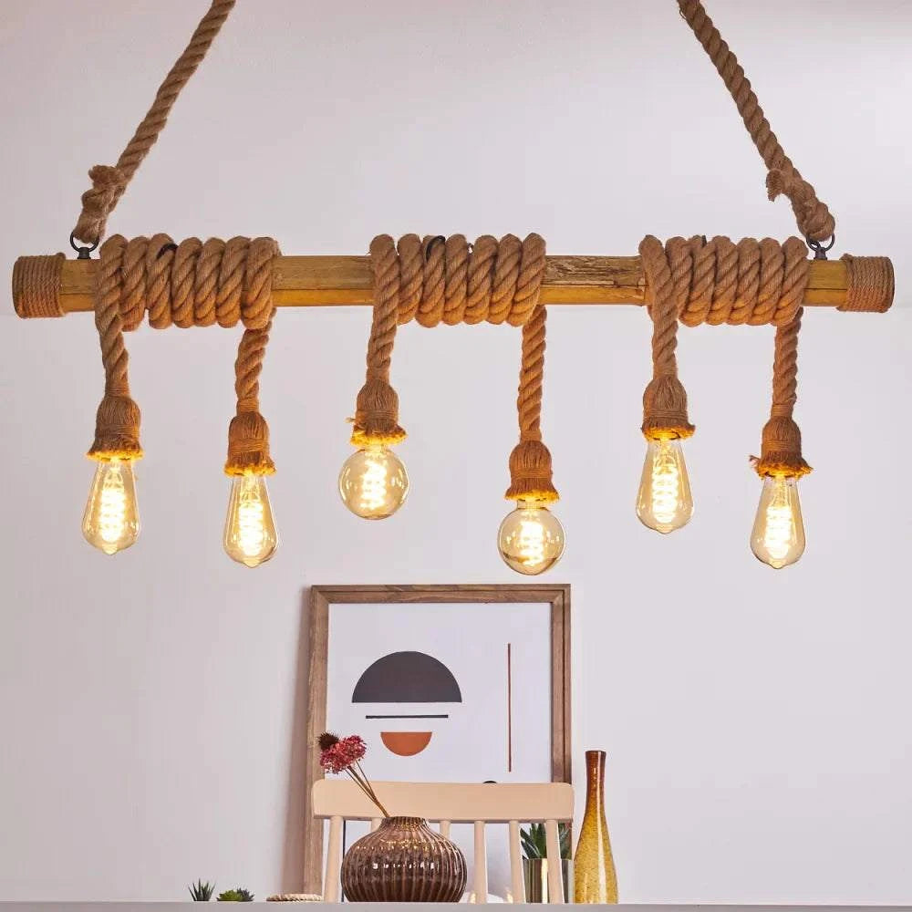 Rustic Rope Central Light Rustic Rope Pendant LightElevate your dining space with this unique ru ...