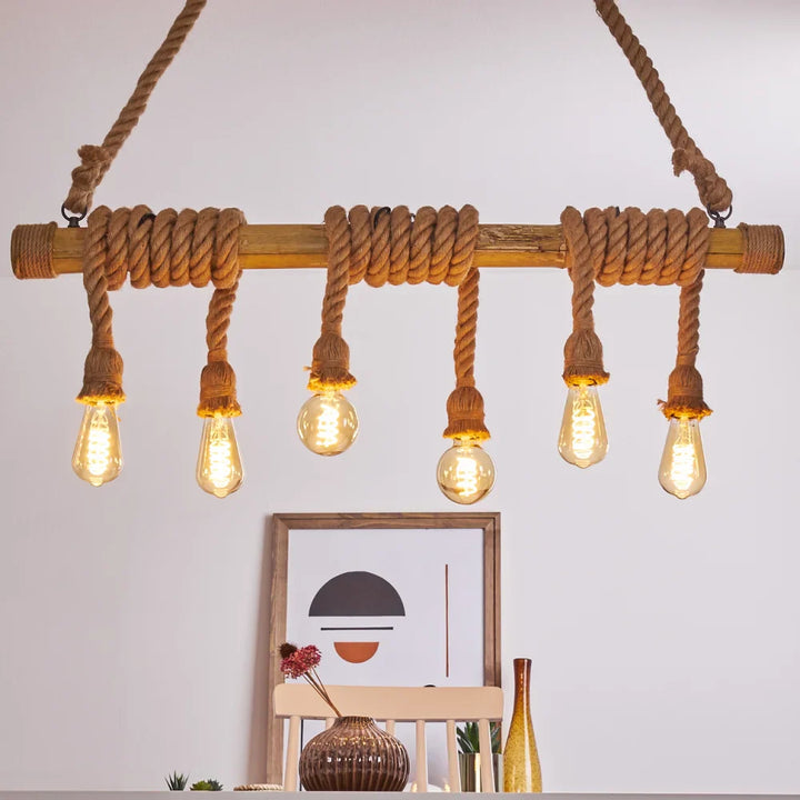 Rustic Rope Pendant Light