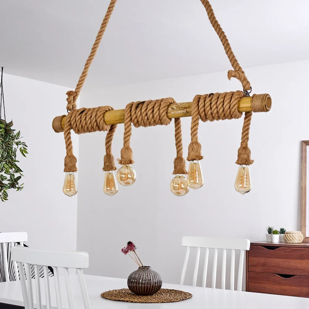 Rustic Rope Pendant Light