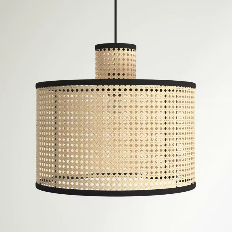 Woven Bamboo Cylinder Pendant Light