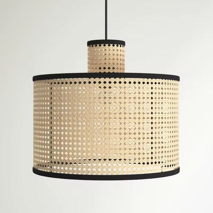 Woven Bamboo Cylinder Pendant Light
