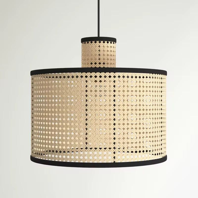 Woven Bamboo Cylinder Pendant Light