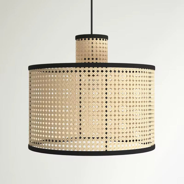 Woven Bamboo Cylinder Pendant Light