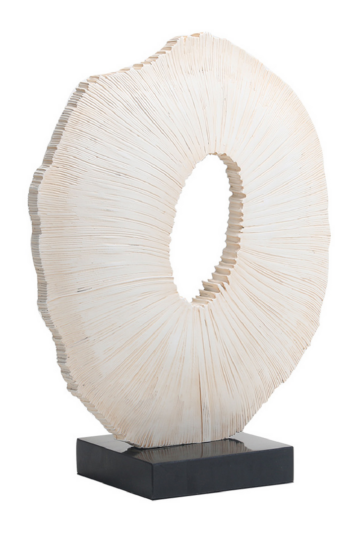 Textured White Donut Sculpture