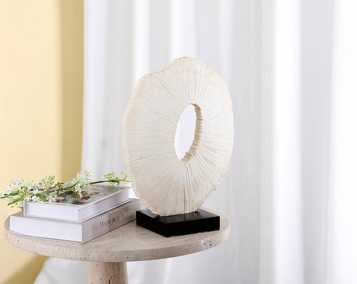 Textured White Donut Sculpture