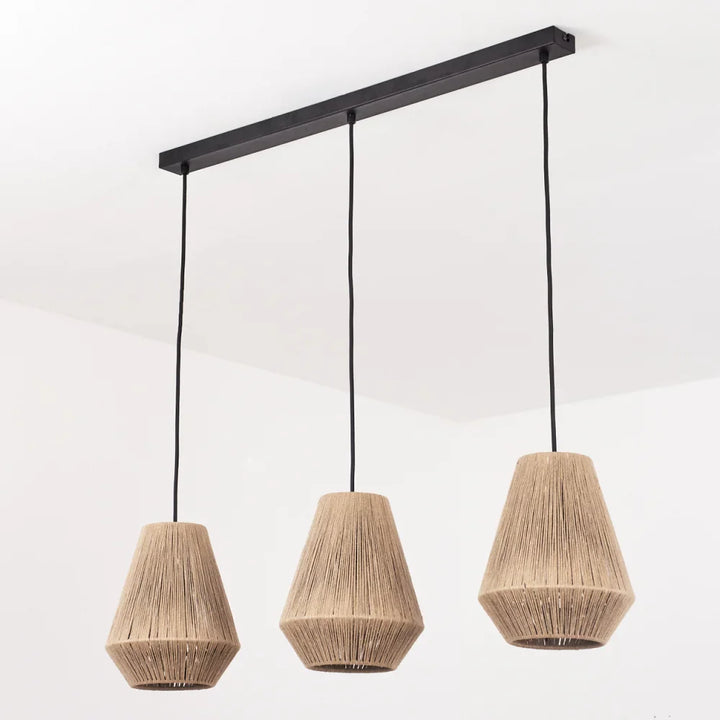 Rustic Woven Pendant Light Trio