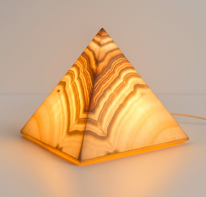 Alabaster Pyramid Table Lamp