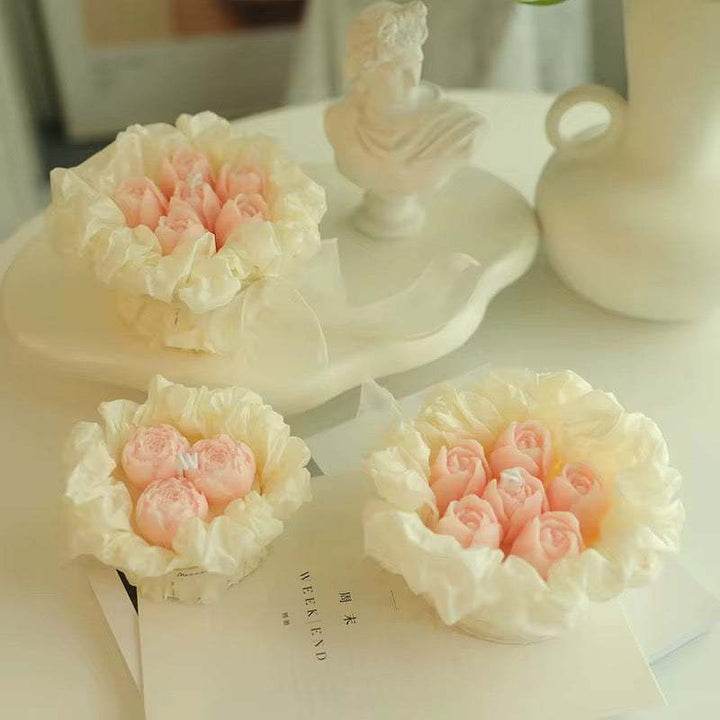 Floral Rose Decorative Candle