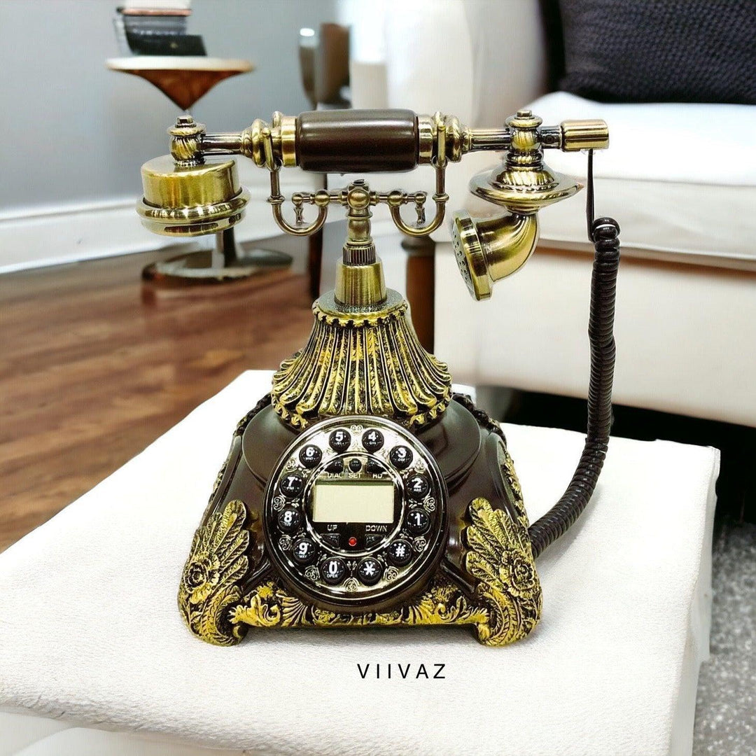 Vintage Brass Royal Dial Telephone Décor