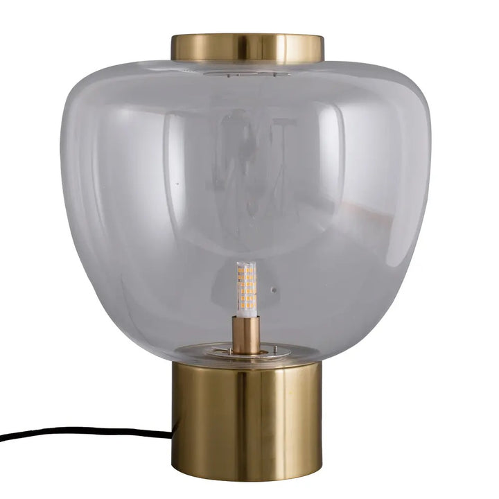 Modern Glass Table Lamp with Brass Base