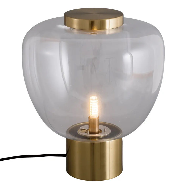 Modern Glass Table Lamp with Brass Base