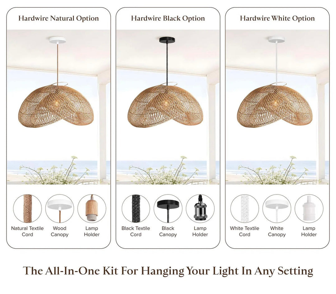 Woven Natural Bamboo Pendant Light