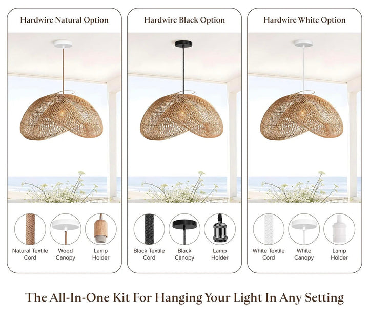 Woven Natural Bamboo Pendant Light