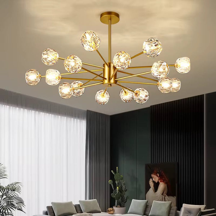 Luxury Gold Crystal Globe Chandelier