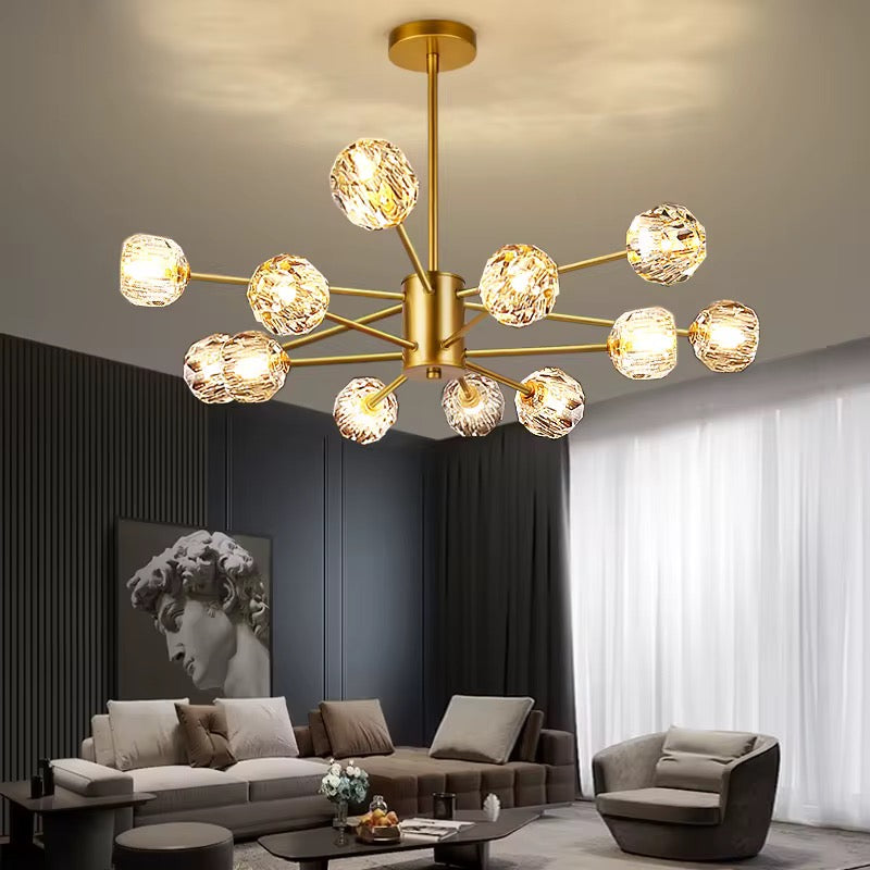 Luxury Gold Crystal Globe Chandelier