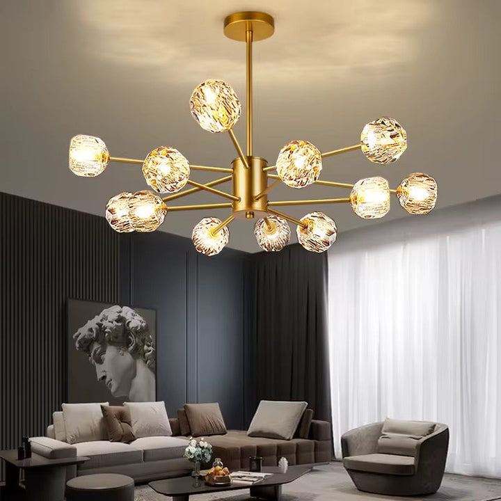 Luxury Gold Crystal Globe Chandelier