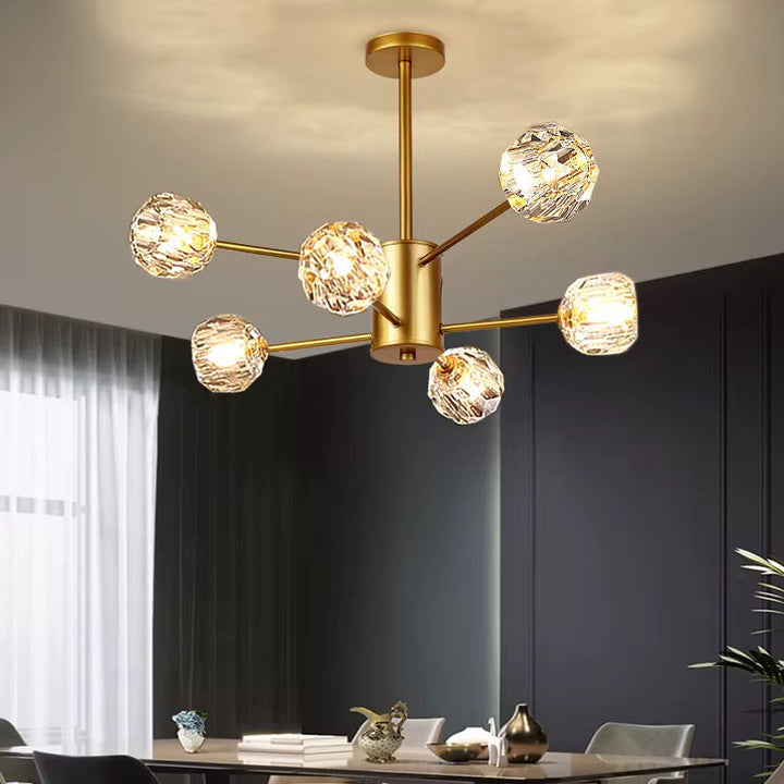 Luxury Gold Crystal Globe Chandelier
