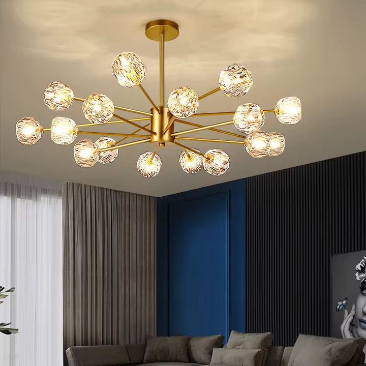Luxury Gold Crystal Globe Chandelier