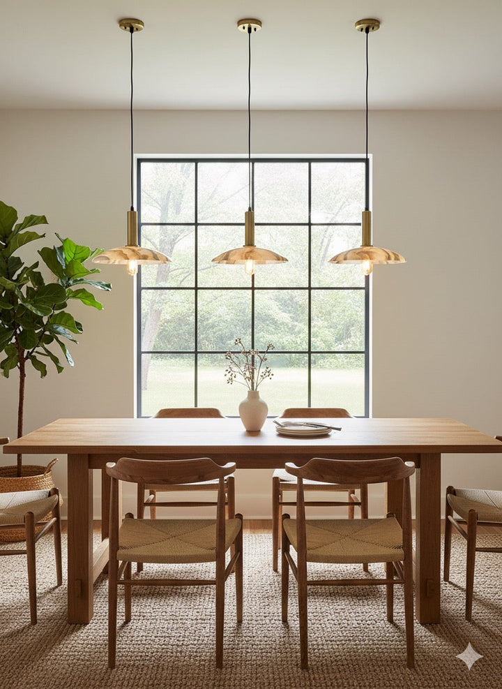 Amber Dome Glass Pendant Lights