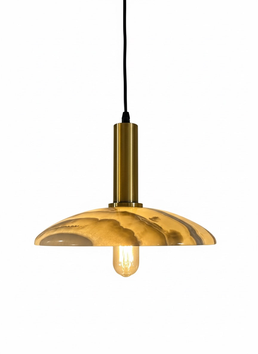 Amber Dome Glass Pendant Lights
