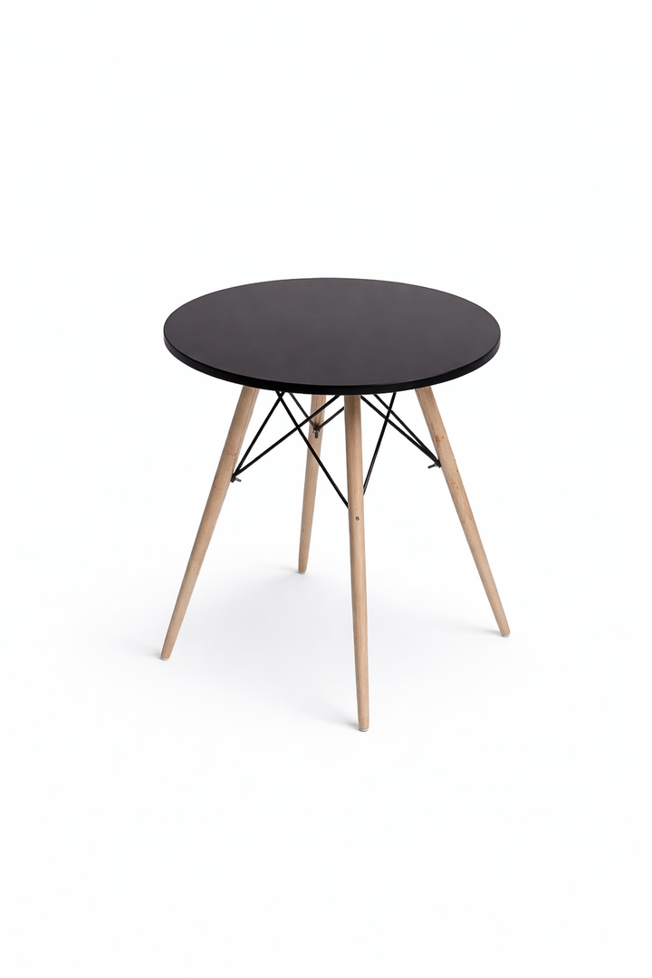 Modern Round MDF Dining Table with Beech Wood Legs