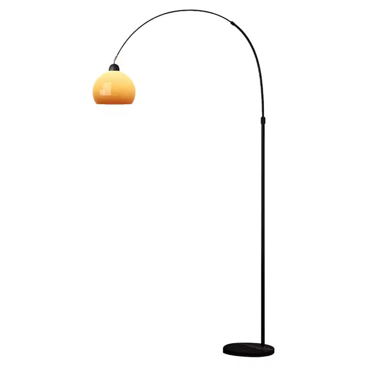 Modern Arc Floor Lamp with White Dome Shade