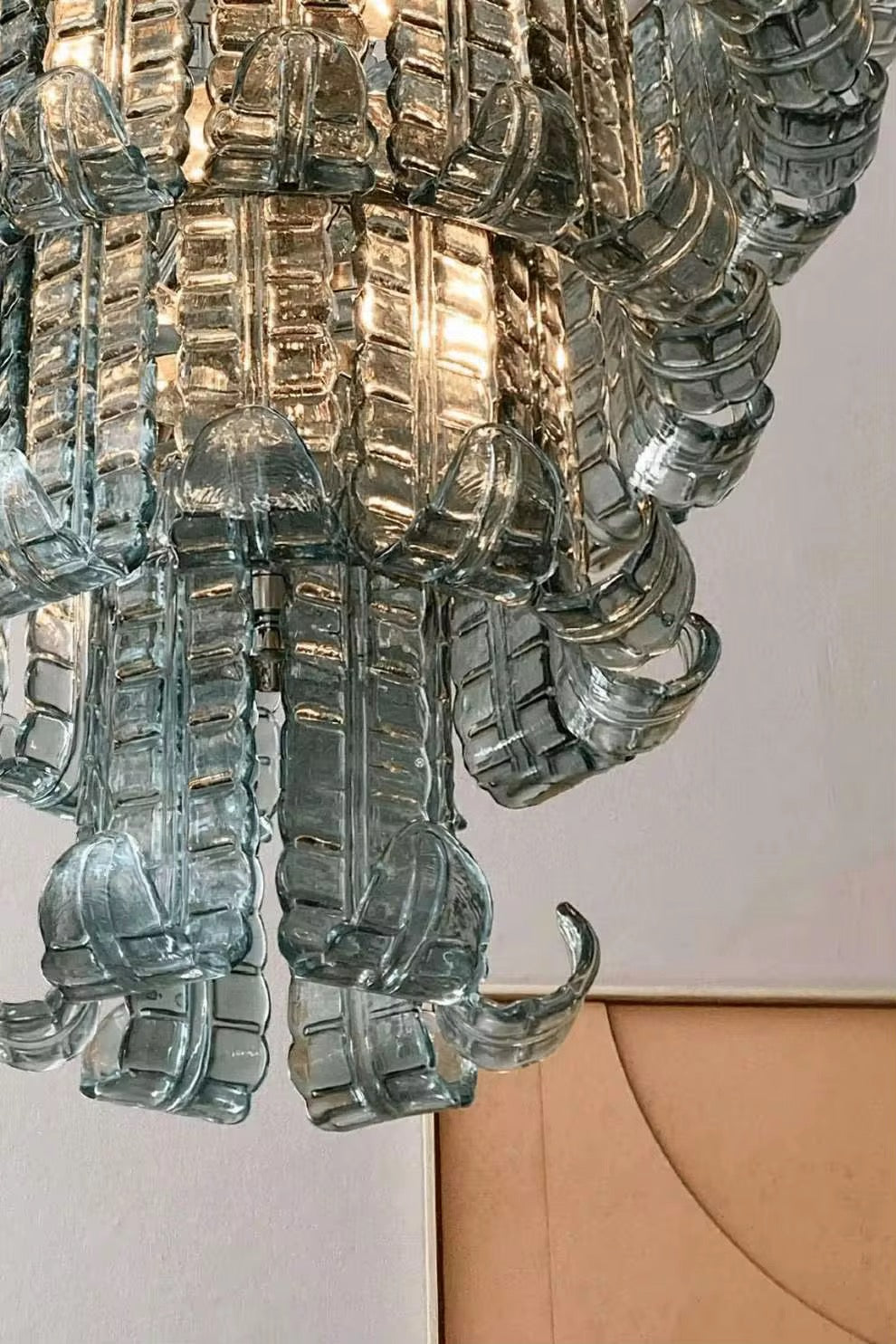 Modern Glass Chandelier with Multi-Layer Design