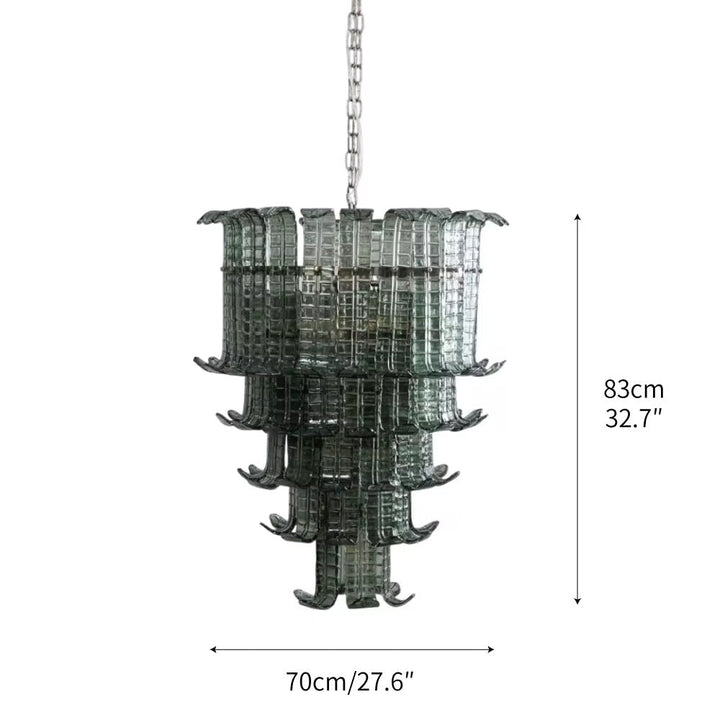 Modern Glass Chandelier with Multi-Layer Design