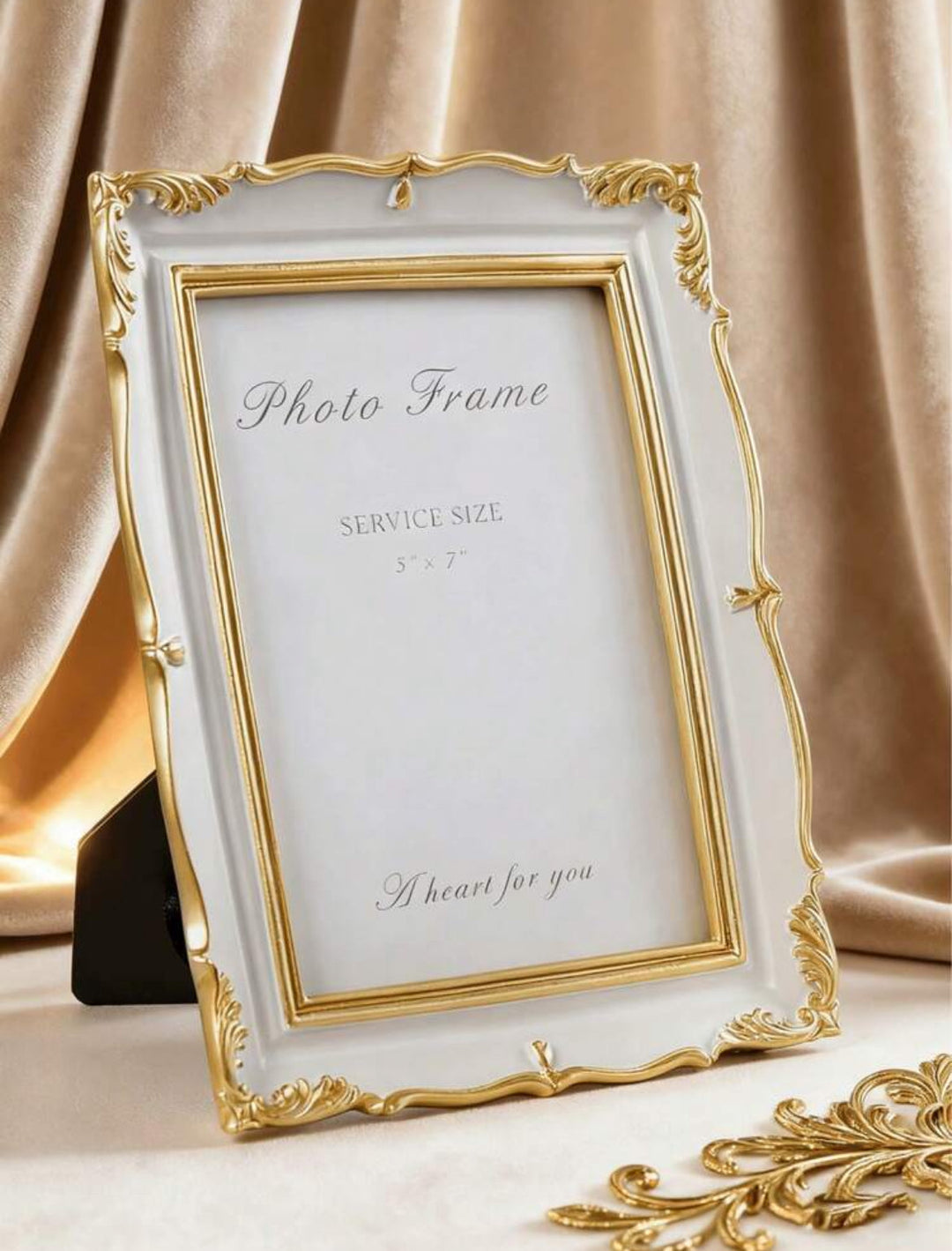 White & Gold Ornate 5x7 Photo Frame