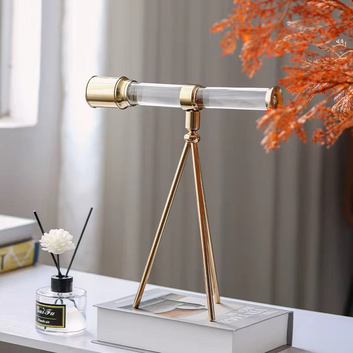 Gold Tripod Telescope Decor
