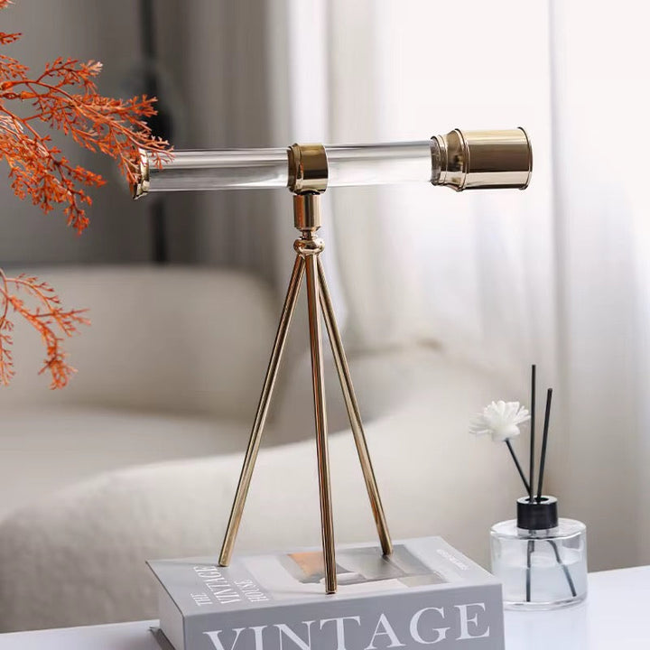 Gold Tripod Telescope Decor