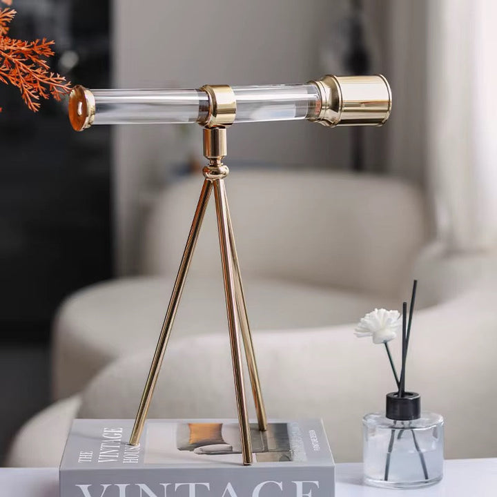 Gold Tripod Telescope Decor