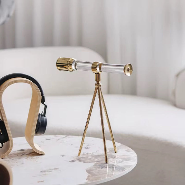 Gold Tripod Telescope Decor