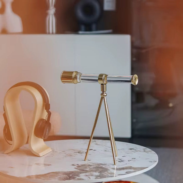 Gold Tripod Telescope Decor