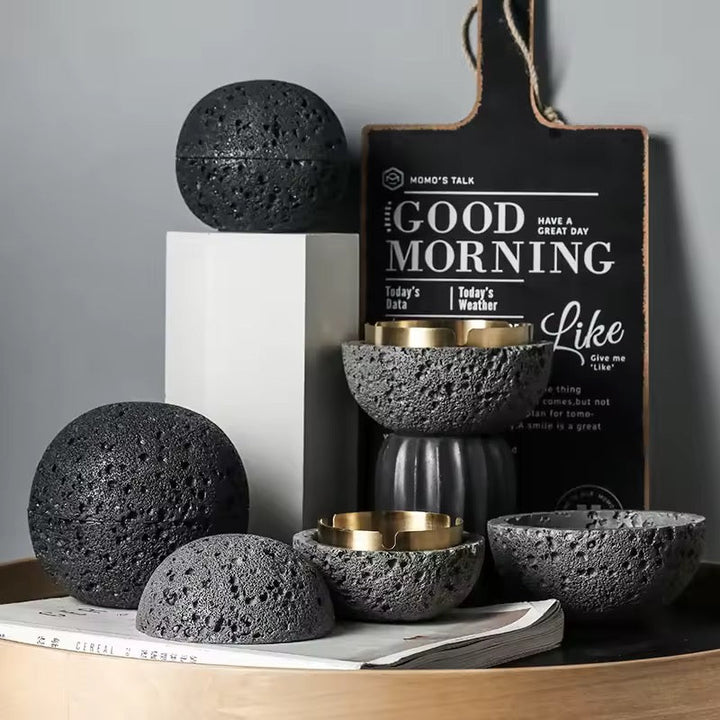 LavaTray - Volcanic Stone Ashtray with Lid