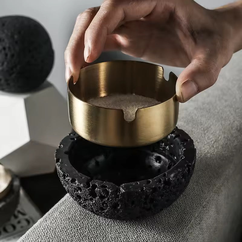 LavaTray - Volcanic Stone Ashtray with Lid