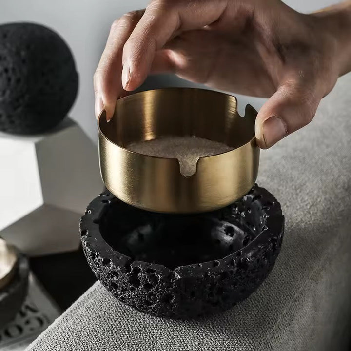 LavaTray - Volcanic Stone Ashtray with Lid