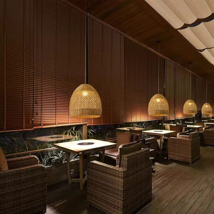 Rustic Woven Jute Pendant Light