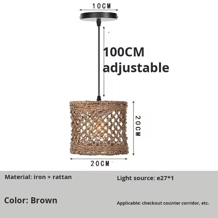 Rustic Woven Rattan Pendant Light Trio