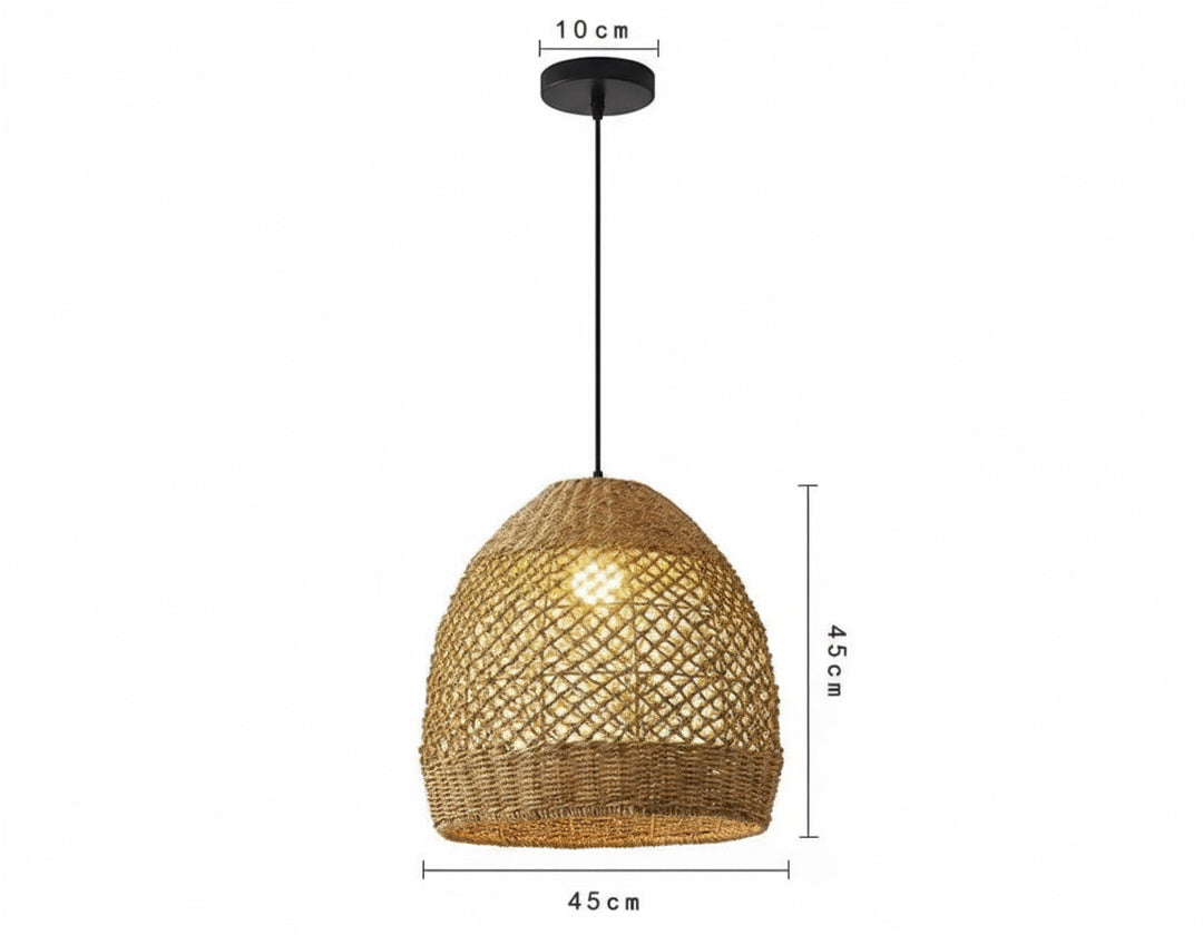 Rustic Woven Jute Pendant Light