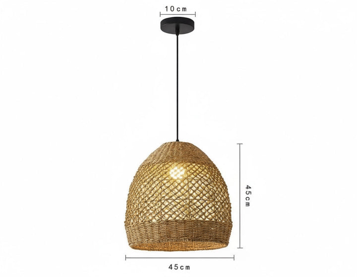 Rustic Woven Jute Pendant Light