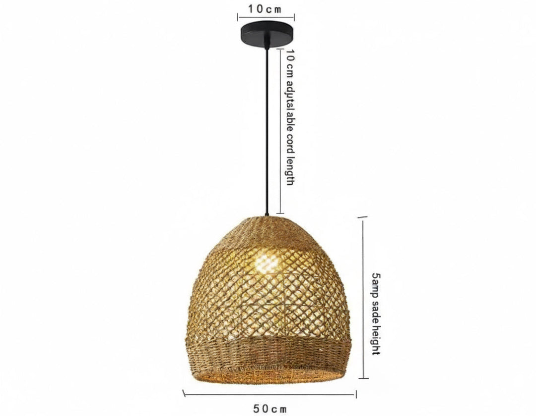 Rustic Woven Jute Pendant Light