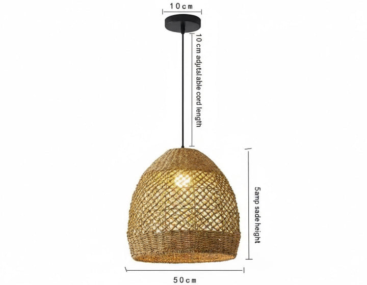 Rustic Woven Jute Pendant Light