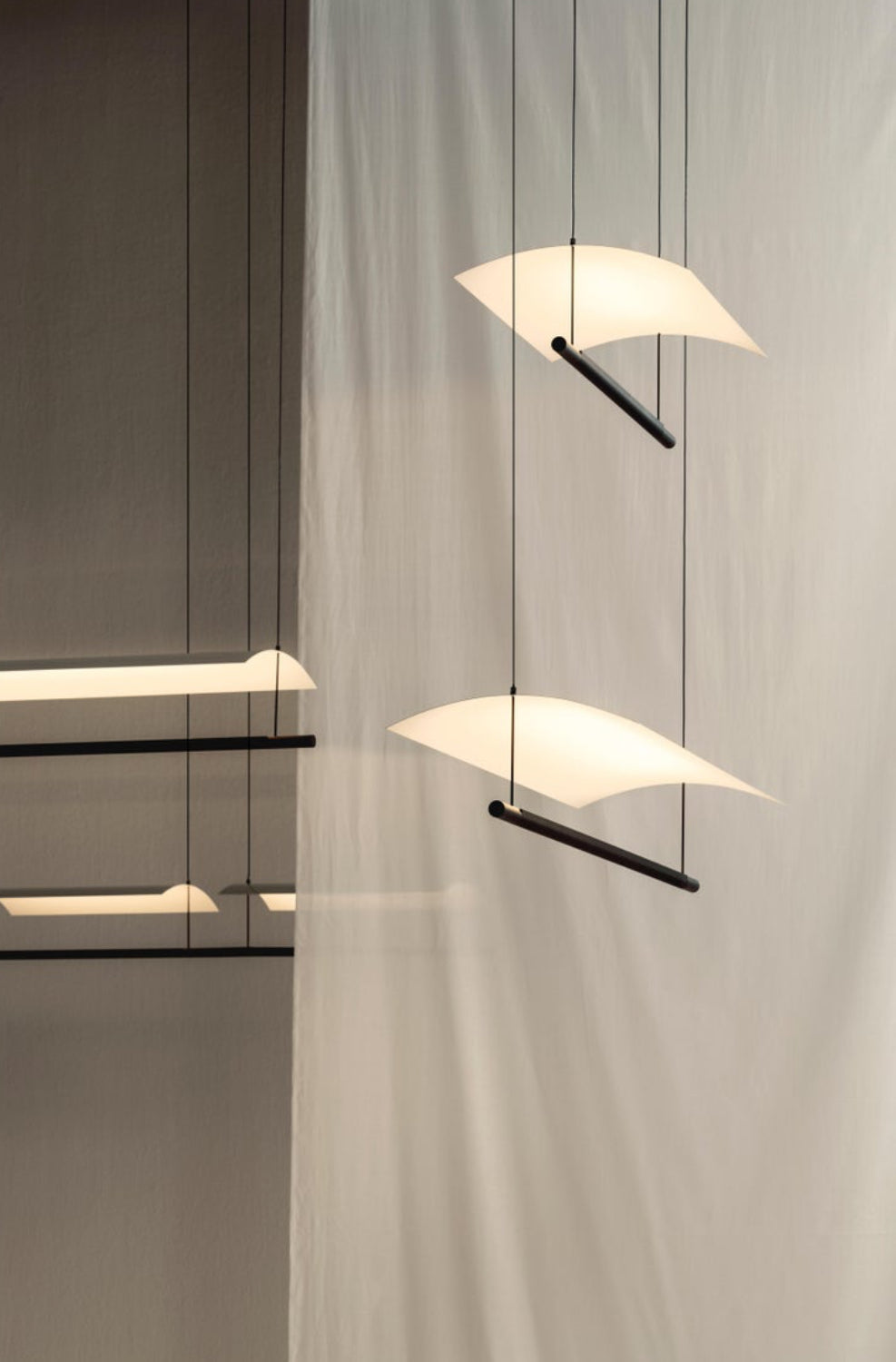 Indirect light Modern Linear Pendant Light with metal reflector