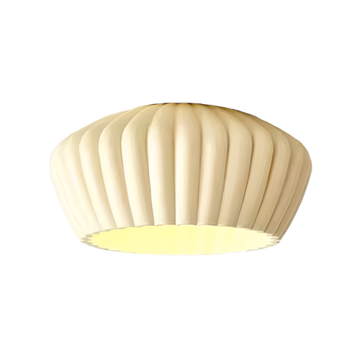 Modern Ceiling Light with Fluted Cream Shade