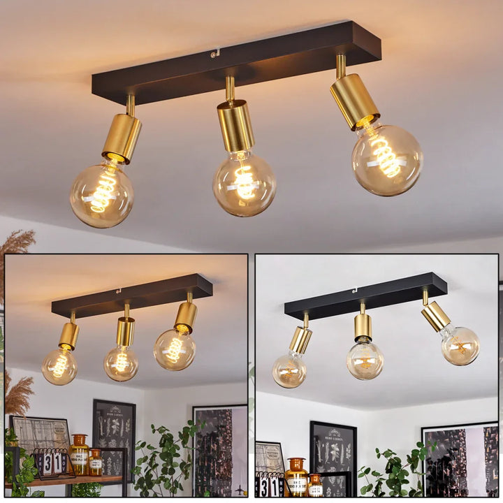 Modern Black and Copper Ceiling Light