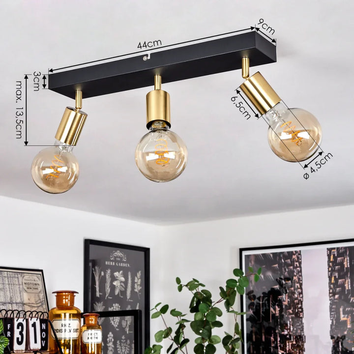 Modern Black and Copper Ceiling Light